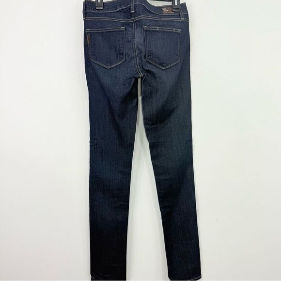 Paige Peg Skinny Dark Wash Mid Rise Tall Denim Jeans - Picture 8 of 16
